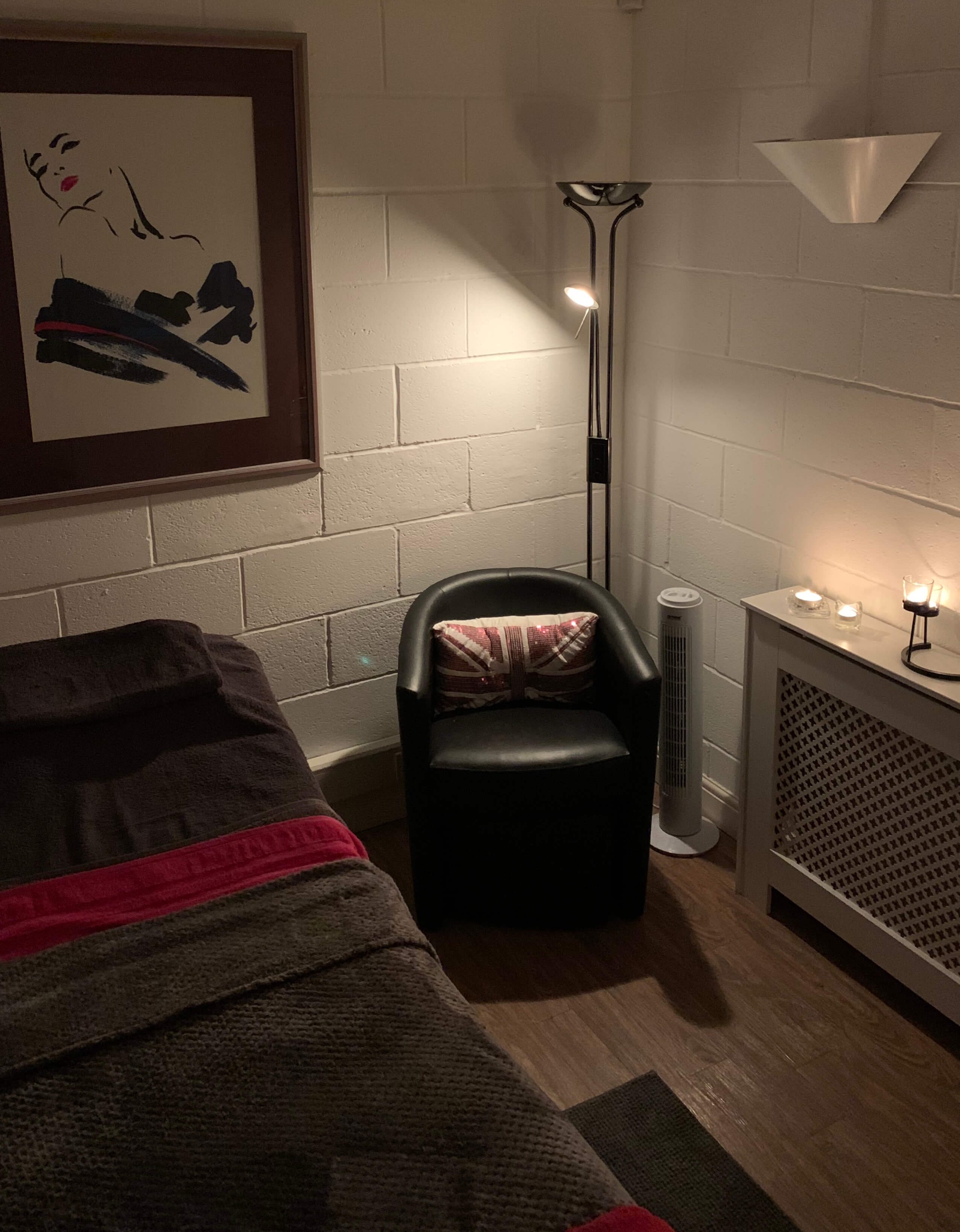 Soft lighting and furnishings in a Beauty Spot treatment room