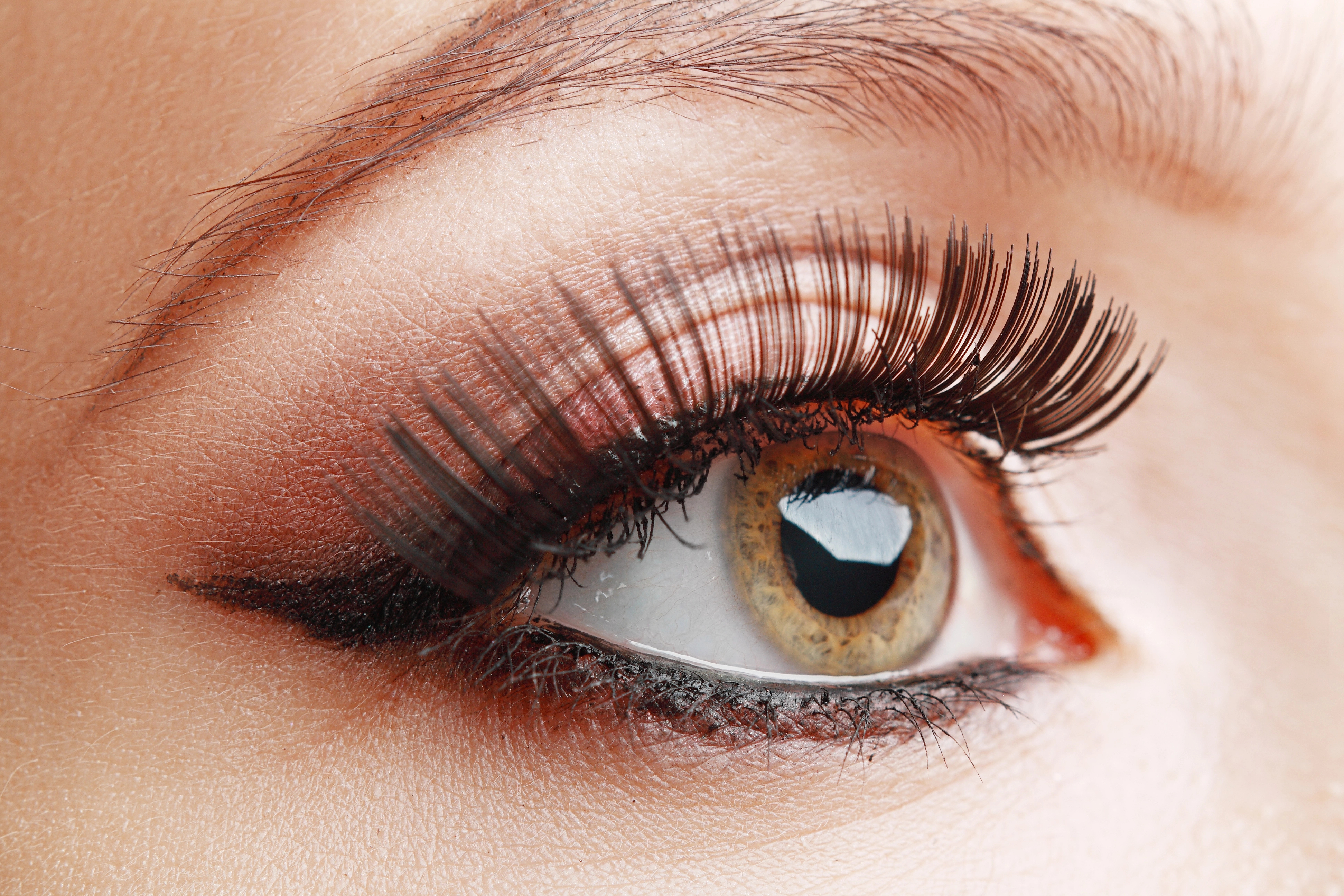 Close-up of styled eyelashes
